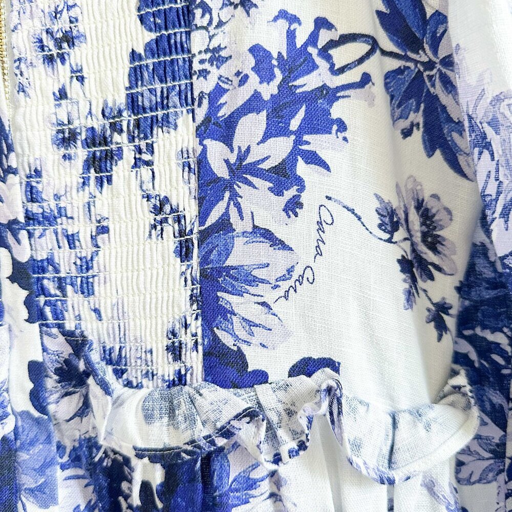 NWT Cara Cara x Tuckernut Blue Hill Dress Nordic Fields Blue Size 8 - Picture 7 of 7